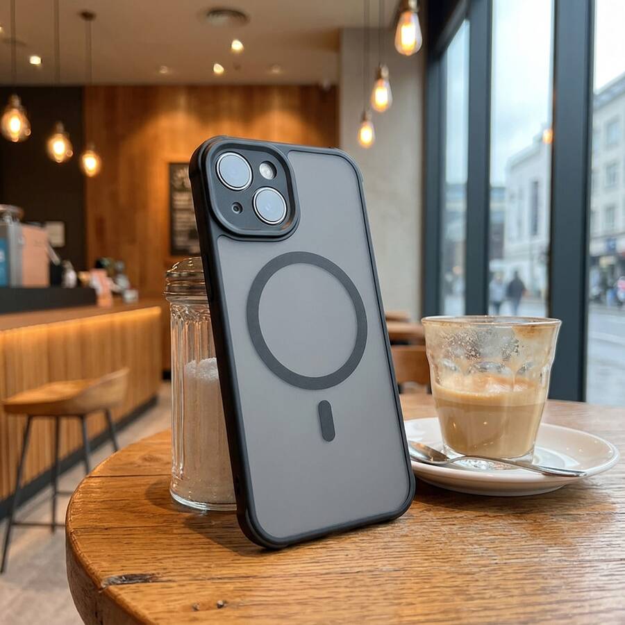 DECOPHONE TPU+PC 防震手机壳,四角气垫保护,全摄像头保护设计,适用于苹果 17/16/15/14/13/12/11 系列和三星 Galaxy S25/S24 系列 - 黑色 - 查看 1