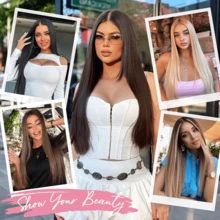 30 Inch (76cm) Longest Length Natural Black 3/4 Full Head Clip-In Seamless Hair Extensions For Women - Black - View 7