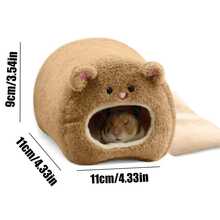 1件仓鼠用品，仓鼠窝，适用于仓鼠、刺猬、松鼠、兔子，透气保暖，易于清洁 - E-棕色 - 查看 10