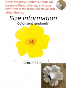 10件套波西米亚风布艺发夹，优雅纯色花朵发夹，芙蓉花发饰，适合女士，沙滩度假发饰，婚礼及节日必备，夏威夷花朵发夹，鸡蛋花泡沫发夹，夏威夷热带派对装饰，沙滩泳池度假装扮，夏威夷派对用品，新娘婚礼 - 彩色 - 查看 10