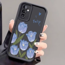 1个蓝色郁金香TPU防震手机壳，加厚防滑保护套，兼容华为、荣耀、Galaxy S26、S26 Plus、S26 Ultra， - 黑色 - 查看 1