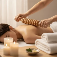 SilvaLex Outil de massage en bois, Masseur corps entier, Masseur de main, Masseur de jambe, Masseur d'épaule, Masseur de cou, Masseur de visage, Masseur de dos, Masseur de taille, Massage musculaire corps entier, Massage multifonctionnel pour différentes parties du corps, Outil de relaxation corporelle, Convient pour un usage domestique, Peut être offert en cadeau à la famille, aux amis, aux camarades de classe ou aux petites amies - Nude - Voir 5