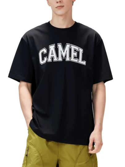 CAMEL CROWN Camiseta deportiva para hombre, parte superior de manga corta, cómoda, transpirable, de secado rápido, adecuada para primavera y verano durante todo el año.