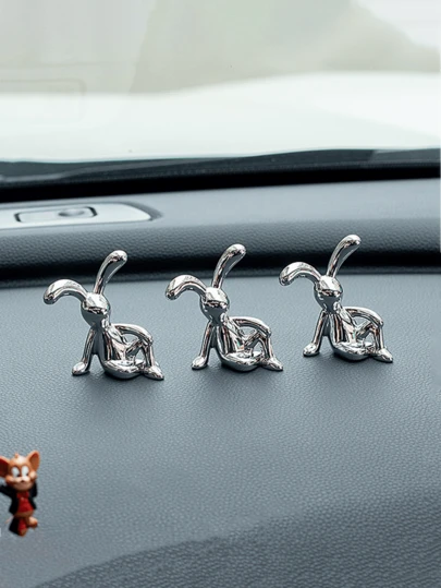 1 tượng thỏ tai dài dễ thương, dùng để trang trí xe hơi, bàn làm việc hoặc phòng ngủ, tượng động vật bằng nhựa ABS, trang trí nhà cửa, tượng nhỏ, quà tặng, lễ Phục sinh, đồ trang trí động vật tự làm.