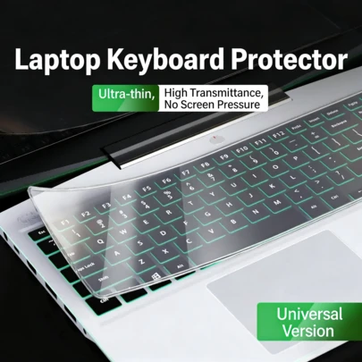 1pc Silicone Keyboard Cover, 14-Inch Laptop Dust Cover, Waterproof, Dustproof, Lightweight, Breathable, Precision Fit, Stretchable. Suitable For Most Laptops, For Office, School, Home Use. Washable And Reusable.