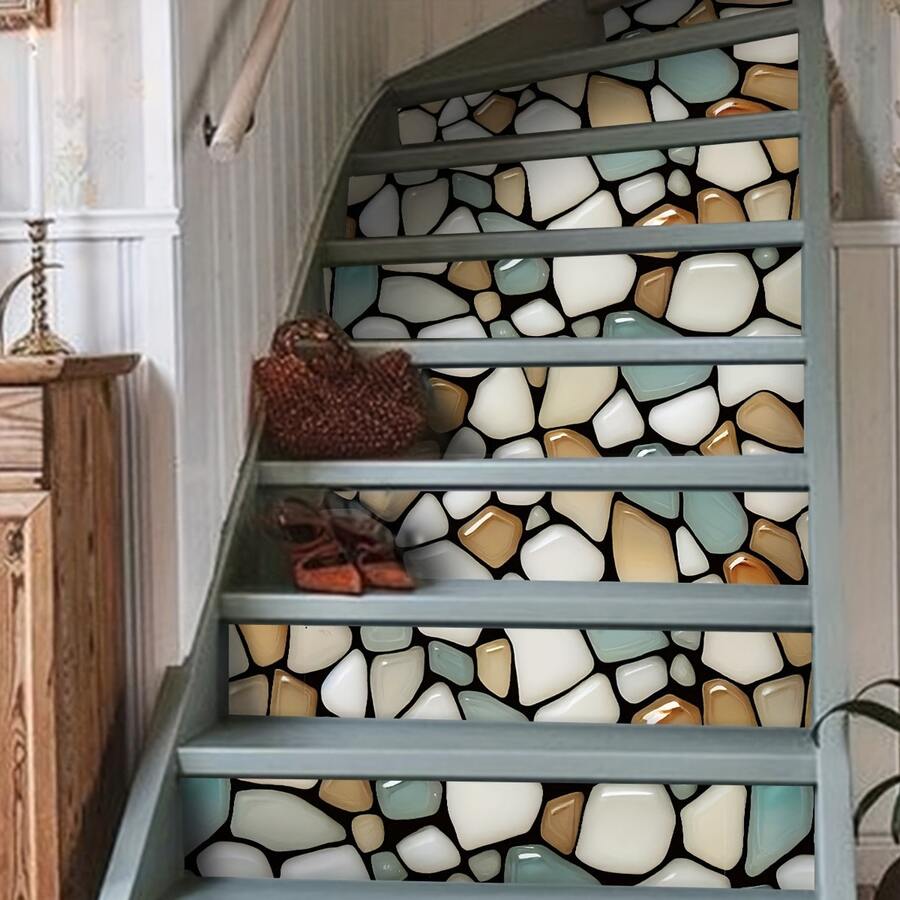 3D Pebble Staircase Sticker Water-Proof,Oil Proof,Anti-UV - A - View 1