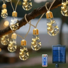 Dây đèn LED năng lượng mặt trời 240/160/80 bóng, đèn dây treo ngoài trời kiểu cổ điển với 8 chế độ nhấp nháy, thích hợp cho tiệc sinh nhật, sân vườn, hàng rào, cửa hàng, đám cưới, cắm trại, cây cối, quà tặng bốn mùa. - Năng lượng mặt trời - Xem 9