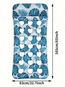 1件装印花充气躺椅吊床，充气浮床，泳池浮床，沙滩必备品 - 水上休息位 - 查看 18