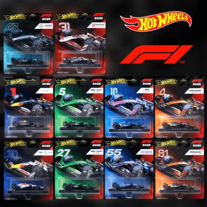  Coche de carreras de Fórmula 1 Hot Wheels, McLaren, Red Bull, Mercedes, Haas, Alpine, modelo de coche de carreras de aleación de simulación, juguete de coche deportivo, regalo de la colección Car Culture para niños