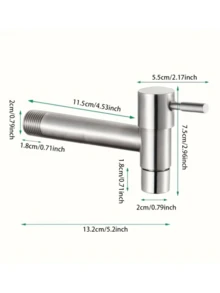 Bộ chuyển đổi vòi máy giặt dày 4 inch không chì, có van xả nước nhanh, đa năng dùng trong gia đình. - Bạc - Xem 8