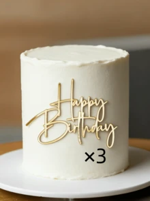 3件/9件/15件「Happy Birthday」PMMA蛋糕裝飾插牌，現代字母圖案蛋糕裝飾，適用於生日派對、聖誕節、生日禮物，蛋糕裝飾、蛋糕插牌、烘焙用品、廚房必需品、烘焙裝飾、烘焙工具 - Style N - 查看 9