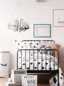 1pc Nordic Style Wooden Cloud Mirror Decor, Suitable For Children's Room, Lightweight Design Fits Girl's Bedroom, Playroom Or Holiday Decoration - Multicolor - View 3