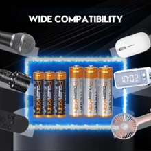POWERKAN 全套电源套装：1.2V 镍氢 AAA 可充电电池（4 节 300mAh），配备 K411 5V 2A USB 快速充电器，循环寿命超过 1000 次，适用于家用设备，即插即用。 - 是 - 查看 3