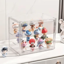 1pc Transparent Acrylic Display Box, Stackable With Tiered Shelves, Blind Box Model Display Case, Acrylic Material With High Transparency, Stackable With Tiered Shelves, Dust-Proof Display All-In-One, Toy Storage Essential! - Multicolor - View 7