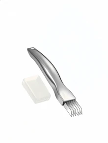 1pc Stainless Steel Multi-Function Vegetable Slicer | Stainless Steel Material | Multi-Blade High-Efficiency Cutting | Kitchen Vegetable Cutting Slicing Chopping Tool - Multicolor - View 12