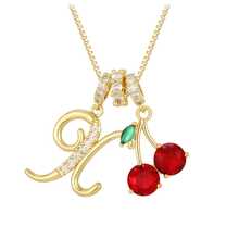1 chiếc mặt dây chuyền chữ cái và quả anh đào, kiểu dáng sang trọng, dành cho nữ. - Nhiều màu - Xem 26