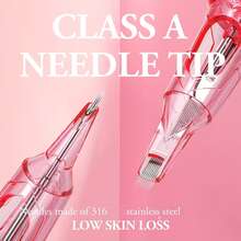 10pcs Ambition 0.25mm, 0.3mm, 0.35mm Round Liner Tattoo Needles, Suitable For Tattoo Machines - Baby Pink - View 6