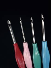 Colorful Punch Needles, Pink, Red, Green, Blue 4 Colors Available, With Matching Protective Caps, Anti-, Suitable For Punch Needle, Embroidery And Christmas Decoration And Other Various Handmade Crafting Scenarios - Capped Stamp - View 1