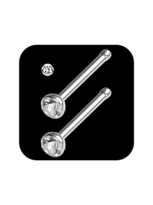 CIZME 2个G23鼻环耳钉，钛合金L型鼻钉，20G鼻环，顶部1.5mm、2mm、2.5mm、3mm立方氧化锆，0.8mm鼻环穿孔饰品 - 銀色 - 查看 10