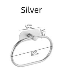 1pc Bathroom Towel Ring, No Drilling Towel Holder, Wall Mounted Towel Loop, Kitchen Rag Hanger, Strong Adhesive, Rust & Waterproof, Bathroom Storage Organizer, Rental Friendly - Multicolor - View 12