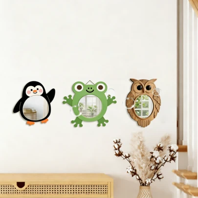 OUTANA 1 pezzo di adesivo da parete in acrilico 2D a tema animale con finitura a specchio. Questo specchio in acrilico autoadesivo e rimovibile è perfetto per la decorazione della casa. Impermeabile, resistente all'umidità e facile da pulire, è ideale per soggiorni, camere da letto e bagni. Come adesivo decorativo per la decorazione della stanza, è la scelta perfetta per compleanni, lauree, decorazioni primaverili, decorazioni per la stanza per il ritorno a scuola e forniture scolastiche.