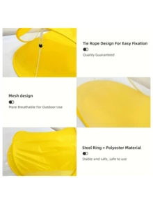 2 piezas Carpa de playa y pantuflas, carpa de playa instantánea y pop up para protección solar al aire libre, pantuflas de camping fáciles de usar - Multicolor - Ver 3