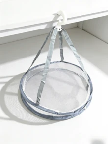1pc Foldable Double-Layer Mesh Clothes Drying Rack, Suitable For Shirts, Sweaters, Underwear, Socks, Toys, Etc., Anti-Deformation Clothes Hanger, Polyester Material Durable Lightweight Foldable Drying Net, Laundry Drying Accessories - White - View 10