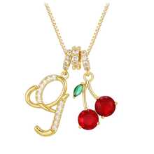 1 chiếc mặt dây chuyền chữ cái và quả anh đào, kiểu dáng sang trọng, dành cho nữ. - Nhiều màu - Xem 17
