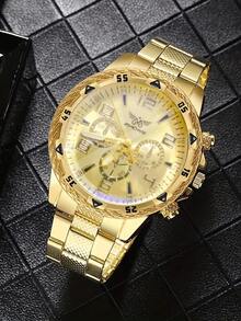 4pcs/Set Elegant Unisex Steel Band Quartz Watches, Couples Watch Set - one-size - View 7