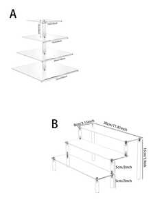 3-Tier Or 4-Tier Acrylic Cupcake Stand, Transparent Round Dessert Tray, Suitable For Party, Wedding And Event Cake Display - View 7