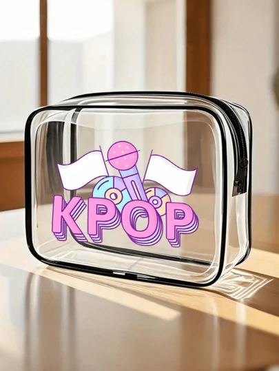 PVC材质洗漱包，新款韩流风收纳包 - 化妆包，透明洗漱包，旅行必备；拉链便携旅行洗漱包，沙滩透明PVC收纳包；防水透明收纳袋，线缆及USB配件整理袋；PVC化妆包符合机场安检标准，可用于物品收纳