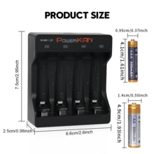 POWERKAN 全套电源套装：1.2V 镍氢 AAA 可充电电池（4 节 300mAh），配备 K411 5V 2A USB 快速充电器，循环寿命超过 1000 次，适用于家用设备，即插即用。 - 是 - 查看 10