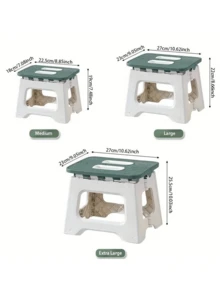 Lightweight Durable Folding Stool With Handle - Ideal For Kitchen, Bathroom, Camping, Hiking, Barbecue - Multicolor - View 7