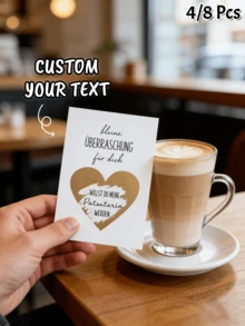 Bộ 4/8 Thẻ cào cá nhân hóa, Thông báo tùy chỉnh văn bản, Bạn có muốn làm cha mẹ đỡ đầu của tôi không?, Thẻ tiết lộ giới tính em bé hình trái tim vàng, Thông báo mang thai, Quà tặng mừng em bé chào đời, Quà tặng kỷ niệm gia đình - Nhiều màu 5 - Xem 6