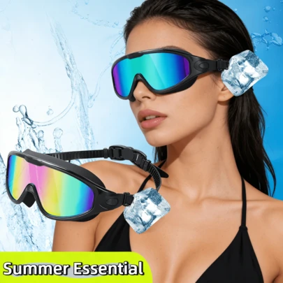 Anti-Fog Swimming Goggles, UV Protection Swimming Goggles (With Ear Plugs), Suitable For Men, Women And Teenagers, Water Sports Equipment, Suitable For Outdoor Swimming, Fun Gift, Essential Accessory For Swimming Sets.