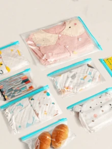45pcs Reusable Airtight Food Storage Bags (10 Large + 15 Medium + 20 Small), Thick Freezer Bags, Microwave , Blue, Long-Term Food Preservation And Organization, Transparent PE Zipper Bags, Suitable For Kitchen Food Categorization And Snack Storage, Kitchen Essential, Mother's Day Gift, Gift For Her - Multicolor - View 4
