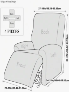 弹力牛奶丝印花摇椅/沙发套，单人座，植物叶子图案，适用于客厅和书房，四季皆宜 - 彩色 - 查看 3
