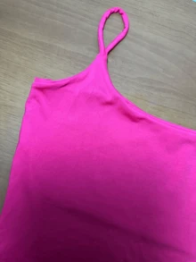 Cropped Top Alcinha Fina Regata Suplex Básico Blusa Feminina Academia - Rosa fúscia - Visão 1