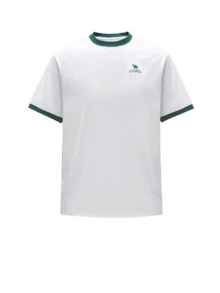 CAMEL CROWN Men's Outdoor Sports Short Sleeve T-Shirt, Comfortable Breathable Quick-Dry, Suitable For Spring & Summer Wear - Boundless White/Dark Algae Green - View 3