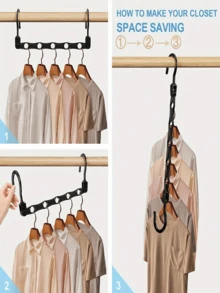 10pcs/Set Creative 5-Hole Magic Rotating Hanger Set, 360° Swivel High-Quality Smart Hooks, Durable Multi-Layer Clothes Rack With 5 Holes Suitable For Heavy Garments, Miracle Space-Saving Hangers - Wardrobe Rotating Drying Rack Storage Shelf - Innovative High Capacity Clothing Storage Rack - High-Quality Sturdy Multipurpose Hangers, Ideal For Wardrobe - Multicolor - View 11