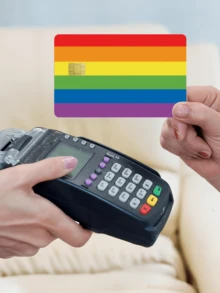 1pc Rainbow LGBTQ+ Credit Card Sticker, PVC Material Anti-Fingerprint Durable Anti-Scratch, Suitable For Men, Women, Couples, Decorative Sticker For Debit/Credit Cards, Transportation Cards, Student ID Cards - Multicolor - View 4