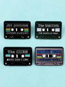 Creative Cool Black Magnetic Tape Style Alloy Badge, Personalized Hobby Multi-Function Brooch - Multicolor - View 10