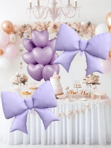 Bộ 2/7 bóng bay hình trái tim màu tím, bóng bay hình nơ lớn màu tím, bóng bay hình trái tim 18 inch và 2 bóng bay hình nơ 38 inch, thích hợp để trang trí sinh nhật bé gái, ngày Valentine, đám cưới và các bữa tiệc. - Nhiều màu - Xem 3
