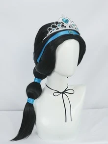 Peluca con trenza lateral y cola de caballo con burbujas inspirada en la princesa, ideal para Comic Con, fiestas temáticas y actuaciones en el escenario - Multicolor - Ver 9