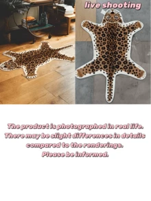 1pc Plush Leopard Brown Area Rug - Soft, Absorbent, Suitable For Bedroom, Living Room Or Bathroom, Machine Washable, Bath Mat, Decorative Rug, Bedroom Decor, Small Rug, Carpet, Home Decor, Living Room Rug, Living Room Small Rug, Bedroom Rug, Living Room Home Decor - Multicolor - View 7