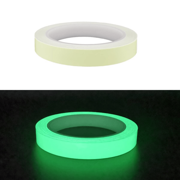 1PCS  Fluorescent Tape, Self-Illuminating Tape (16.4 Ft X 0.8 Inch), Staircase Fire Warning Tape, Stage Green Anti-Collision Glow-In-The-Dark Tape, Waterproof, Luminous, Fluorescent, Glow-In-The-Dark Pipe Tape Suitable For Stages, Stairs, And Outdoor Use.