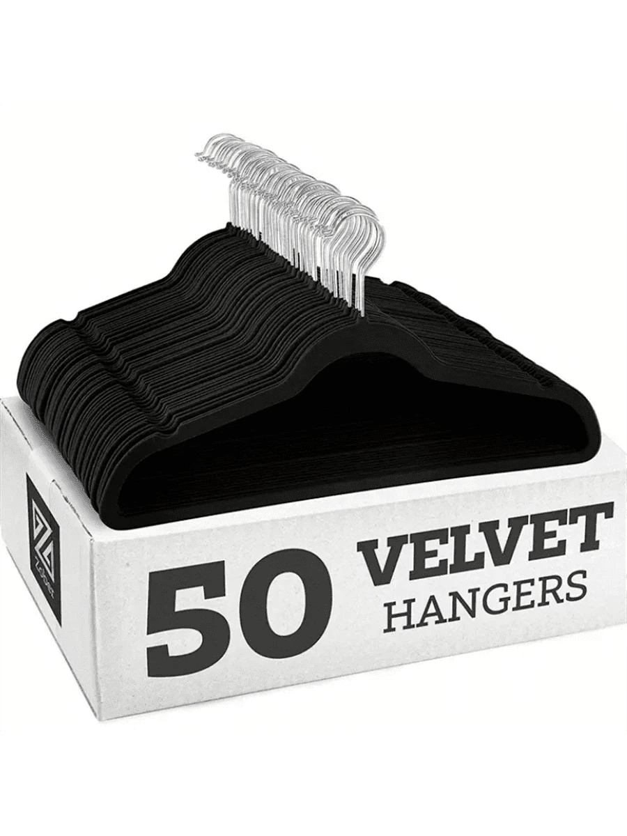 Premium Velvet Hangers,Non-Slip Thin Flocked Felt Hangers, Sturdy Clothes Hangers, Heavy Duty Coat & Suit Hangers, Durable Suit Hangers For Closet Use, Ideal Closet Supplies 1pc