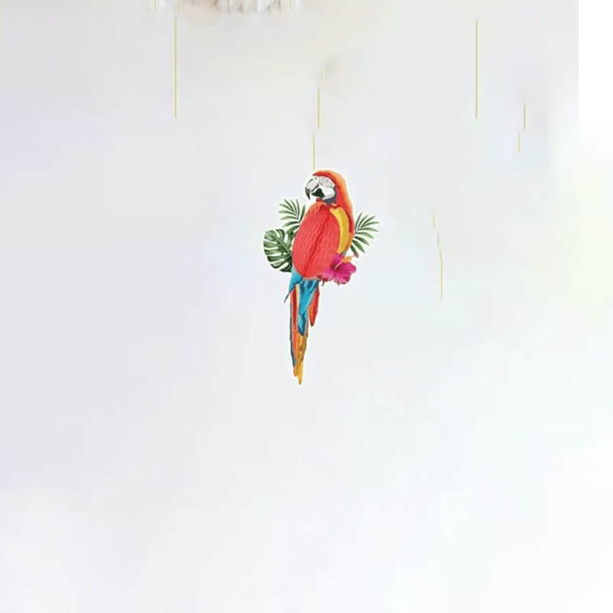 12pcs Tropical Parrot Honeycomb Hanging Decorations, Hawaiian Theme Party Supplies - Multicolor - View 12