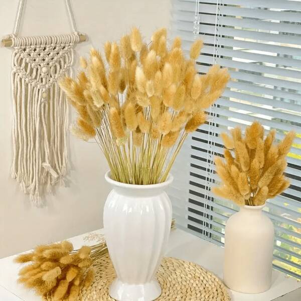 55~60 Stems/Box, Random Delivery, 16.5 Inch Khaki Artificial Bunny Tail Grass, Home Decor Artificial Bunny Tail Grass Branches, Suitable For Bohemian Floral Arrangements, DIY Crafts, Home Kitchen And Wedding Decor, Christmas Decor, Christmas Thanksgiving Decor, DIY Wreath Decor