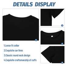 Padres Graphic Tees Short Sleeve Round Neck T Shirts Casual Summer Beach Tops - 黑色 - 查看 6